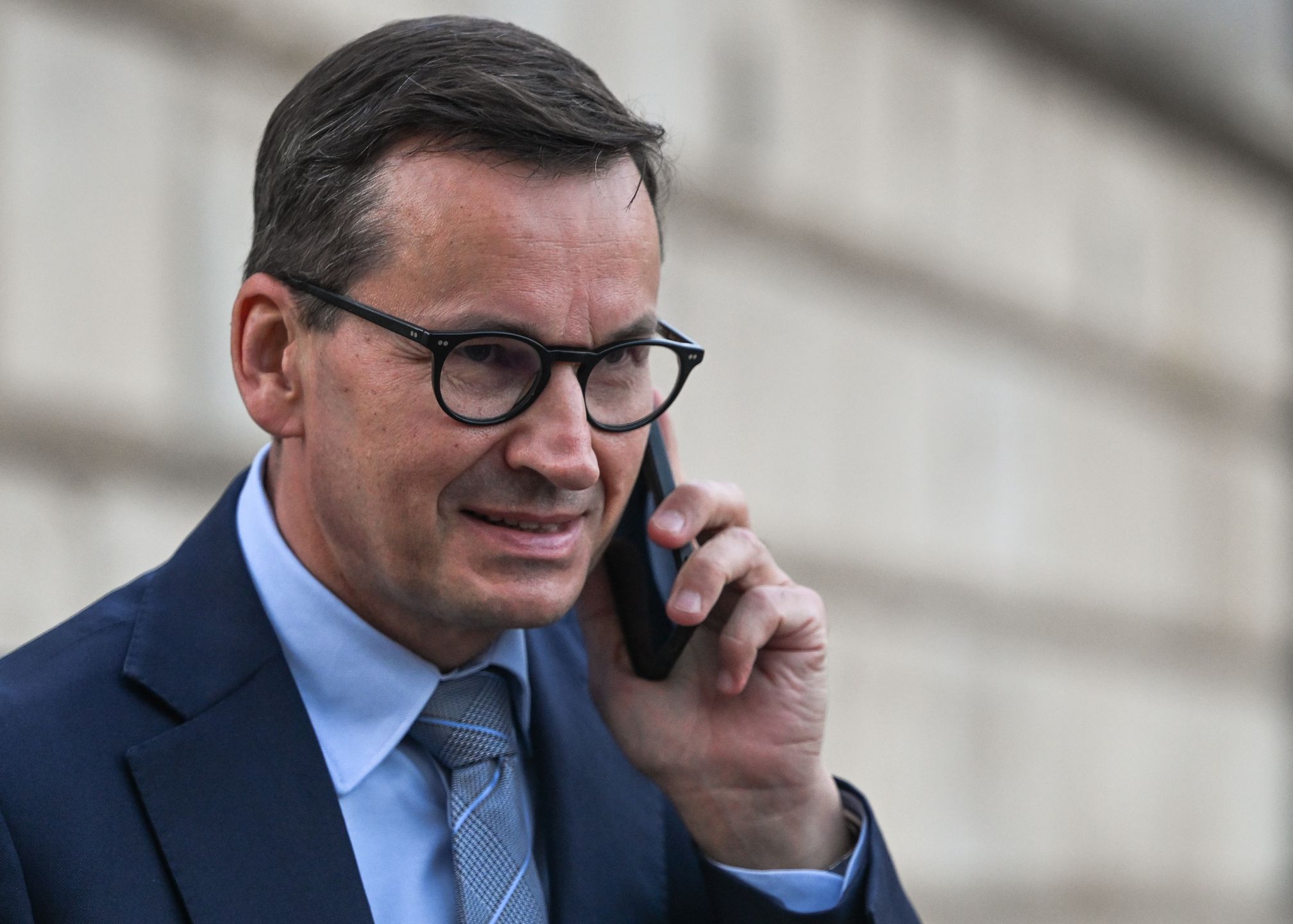 KRAKOW, POLAND - AUGUST 18, 2024:
Mateusz Morawiecki, former Prime Minister of Poland, arrives at Wawel Cathedral to join Jaroslaw Kaczynski, Chairman of the Law and Justice (PiS) party, for a private monthly commemoration of the late President Lech Kaczynski and his wife Maria, who died in the Smolensk crash, on August 18, 2024, in Krakow, Lesser Poland Voivodeship, Poland. (Photo by Artur Widak/NurPhoto via Getty Images)