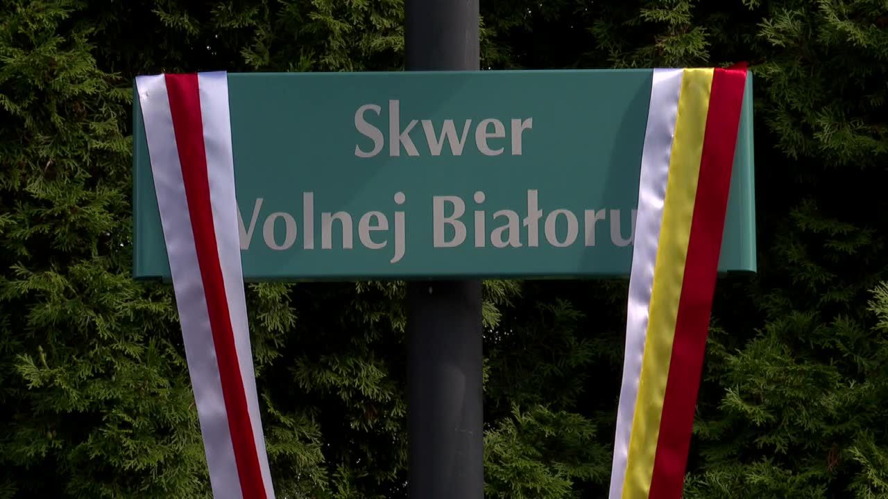 Liderka białoruskiej opozycji Swiatłana Cichanouska wzięła udział w otwarciu skweru Wolnej Białorusi w Białymstoku