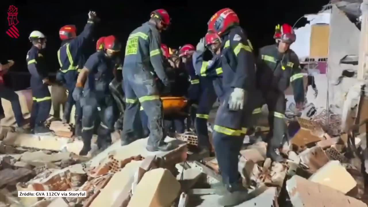 Zawalenie budynku w Hiszpanii. Jedna osoba uratowana spod gruzów, dwie zaginione