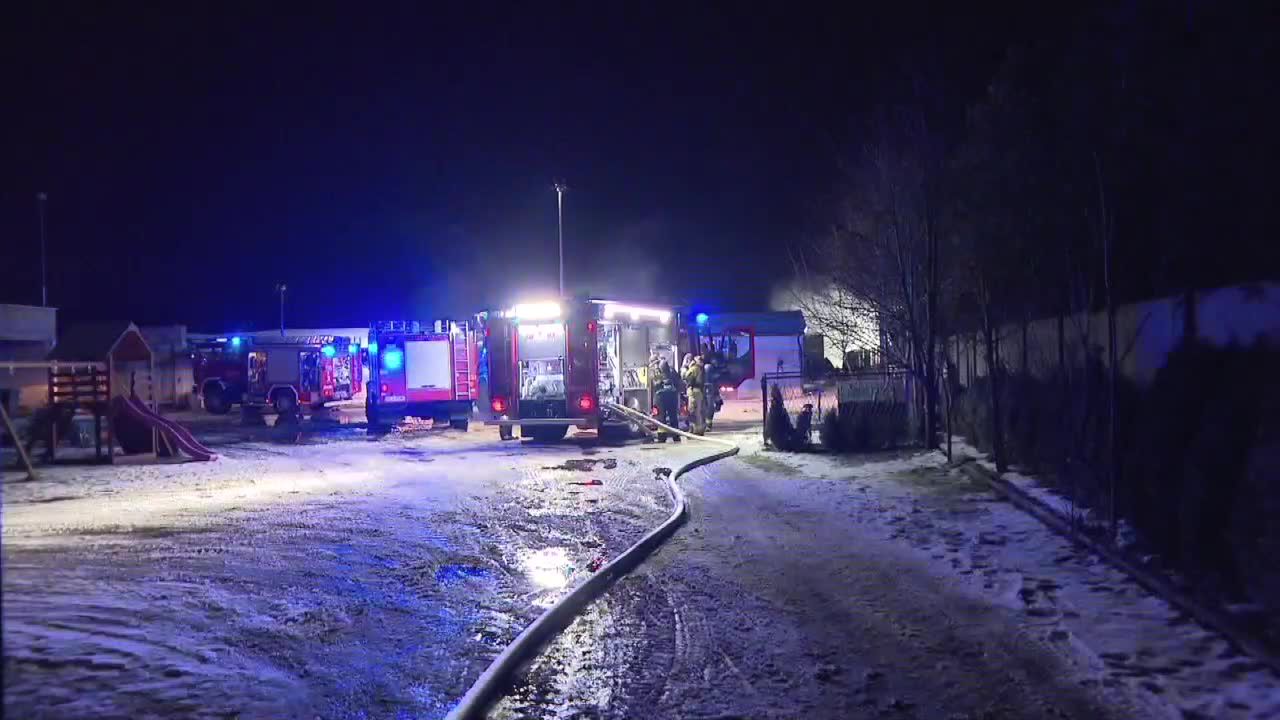 Pożar składowiska odpadów gumowych pod Częstochową.