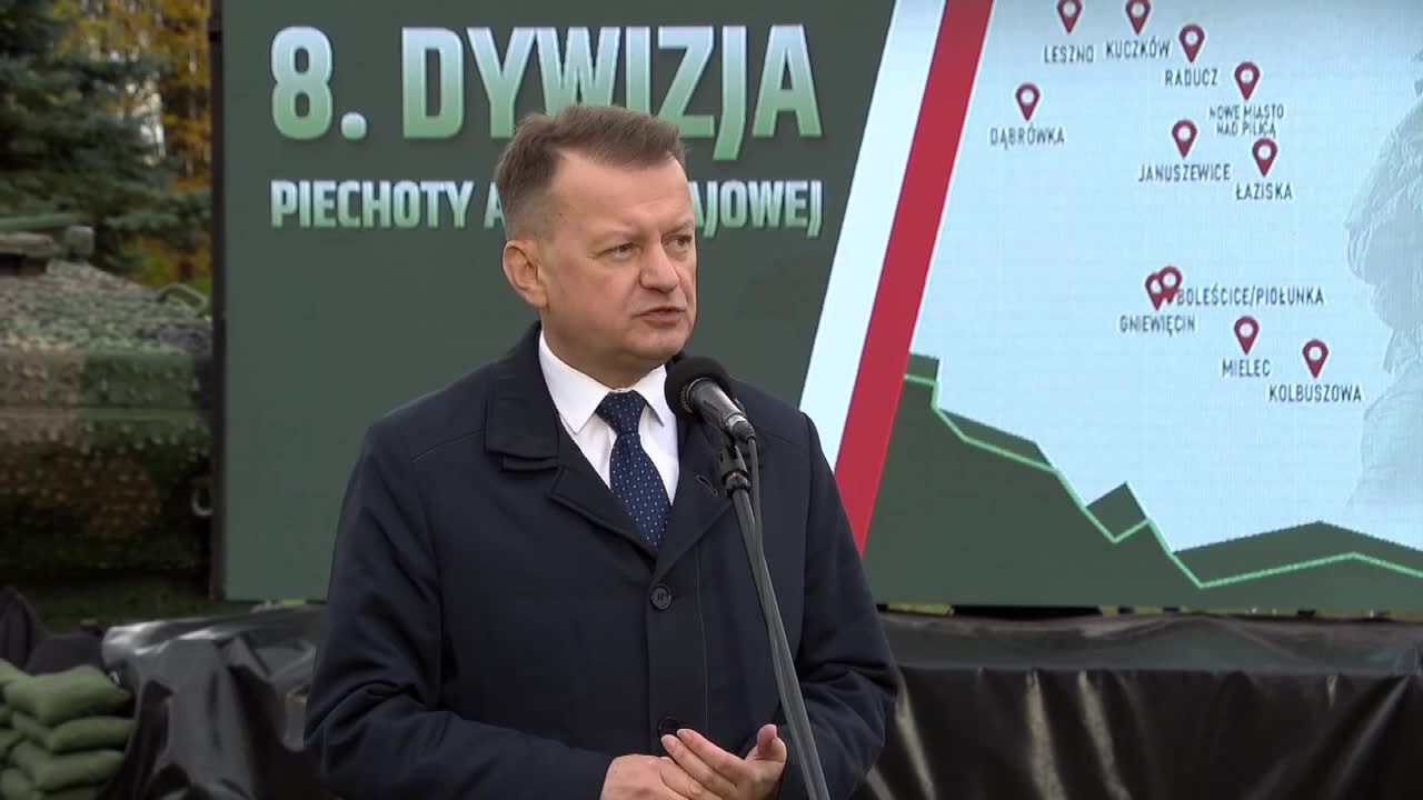 Szef MON ogłosił utworzenie 8. Dywizji Zmechanizowanej z dowództwem w Nowym Mieście nad Pilicą