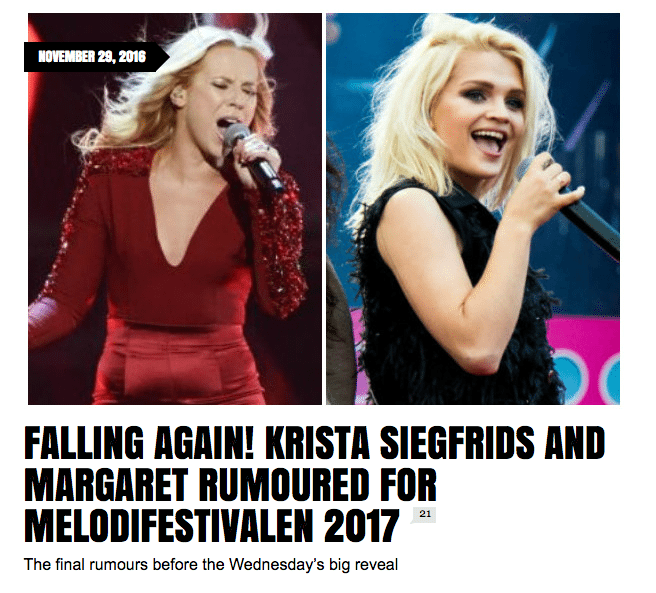 Margaret na Melodifestivalen 2017