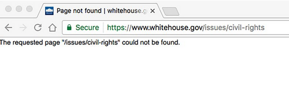 Ze strony Białego Domu zniknęła zakładka o Prawach Człowieka