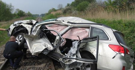 Zatrzymaj się przed przejazdem kolejowo-drogowym