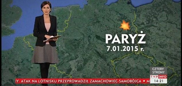 Kuriozalna wpadka TVP. Redakcja pomyliła Paryż z Berlinem