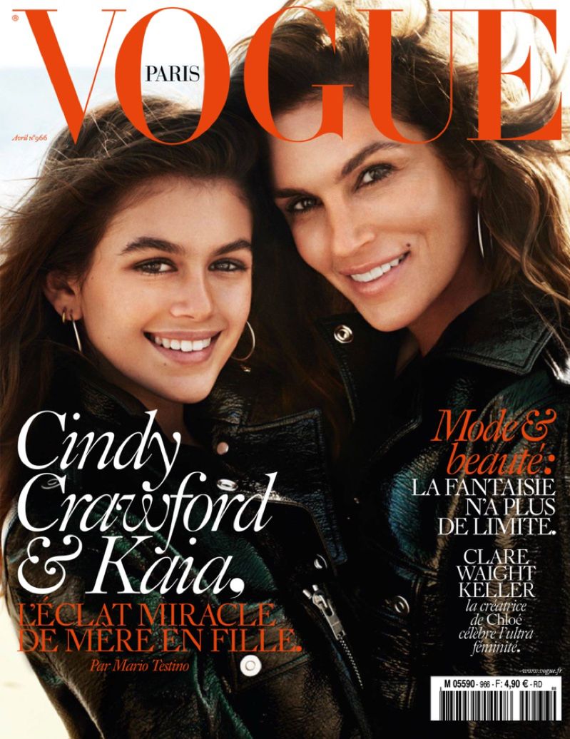 Cindy Crawford i Kaia Gerber w "Vogue Paris"