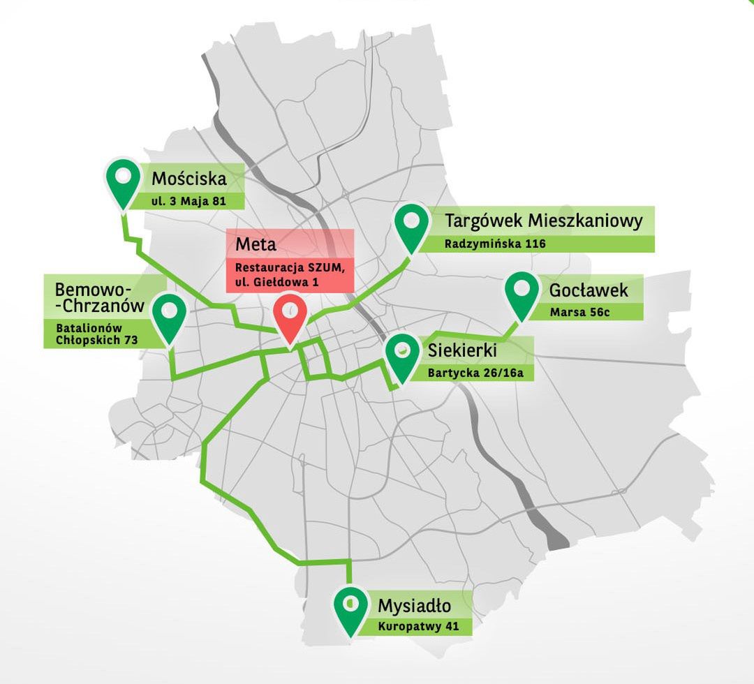 Trasy, na których przemieszczali się uczestnicy WTMM 2024.