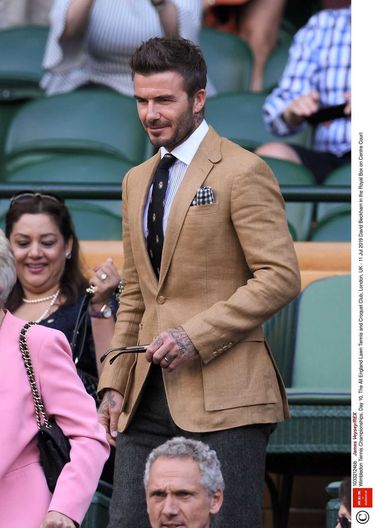 Mandatory Credit: Photo by James Veysey/REX (10332124bb)  David Beckham in the Royal Box on Centre Court  Wimbledon Tennis Championships, Day 10, The All England Lawn Tennis and Croquet Club, London, UK - 11 Jul 2019