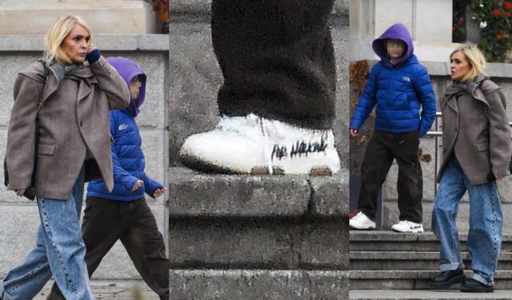 Monika Olejnik odprowadza wnuka do domu