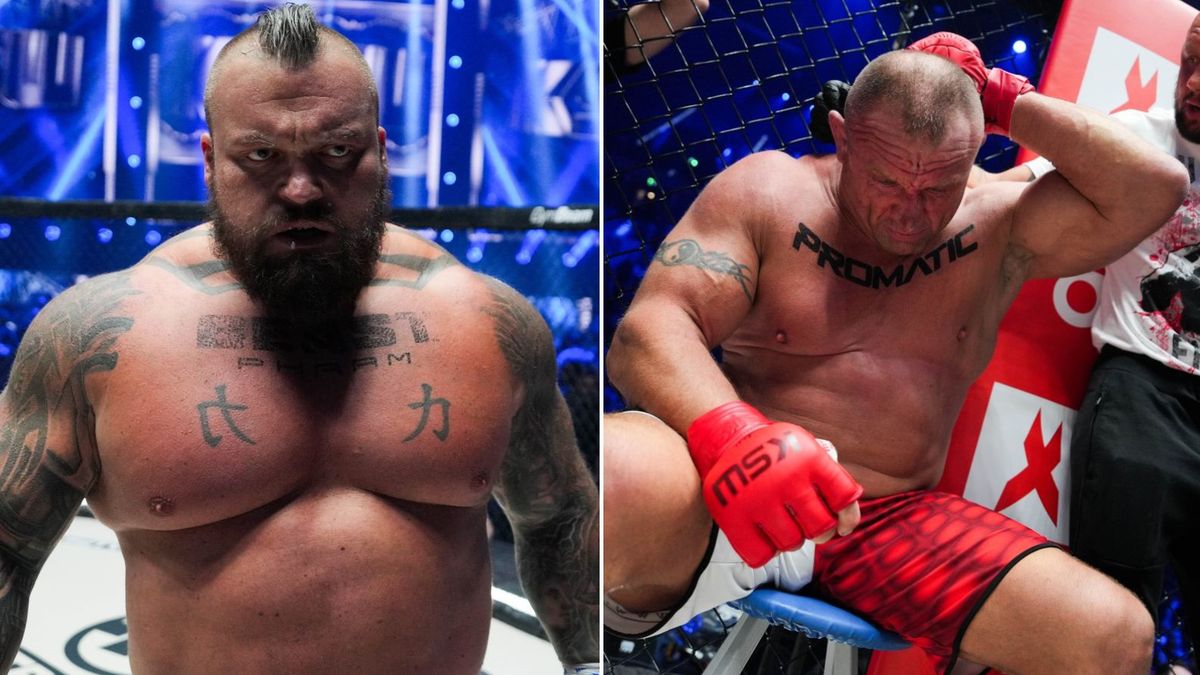 Materiały prasowe / KSW / Na zdjęciu: Eddie Hall (L), Mariusz Pudzianowski (P)