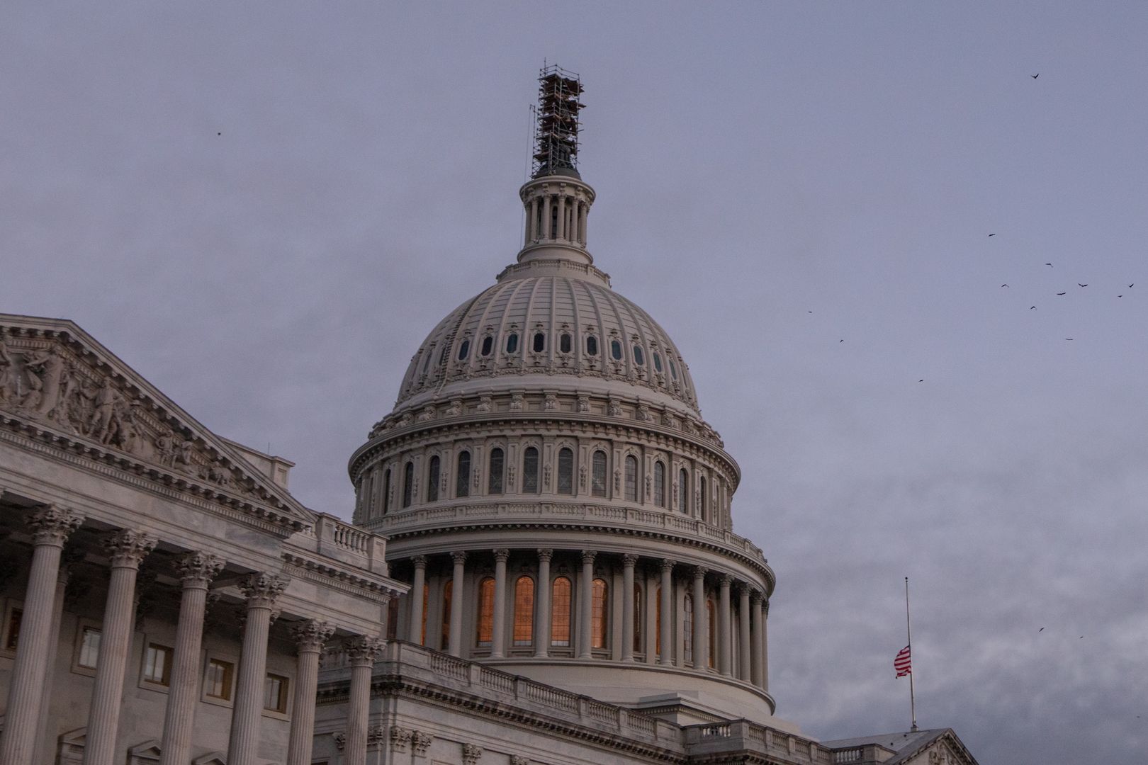 The US Capitol in Washington, DC, US, on Saturday, Sept. 30, 2023. Congress is voting today in a last-ditch effort to, if not avoid a lapse in government funding at midnight tonight, at least try to make a seemingly inevitable shutdown a short one. Photographer: Anna Rose Layden/Bloomberg via Getty Images