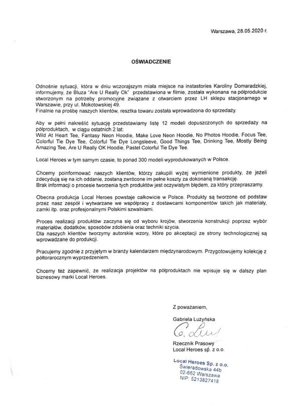 Oświadczenie