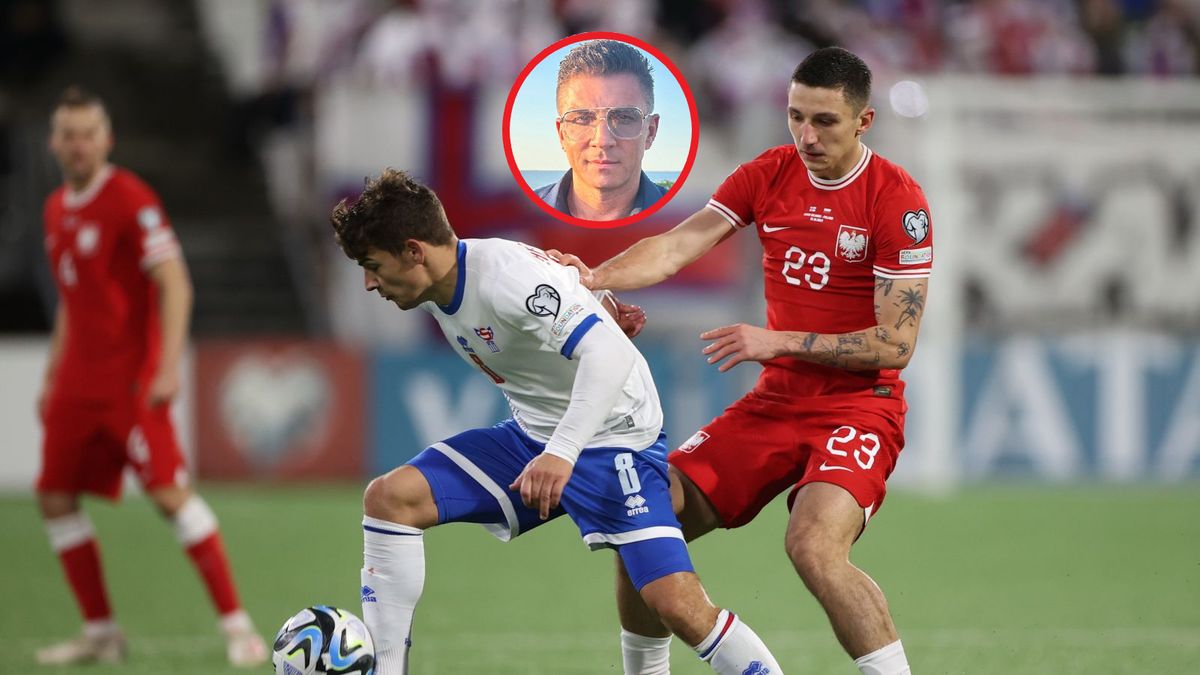 Bartosz Slisz w starciu z Wyspami Owczymi. W ramce Mateusz Borek