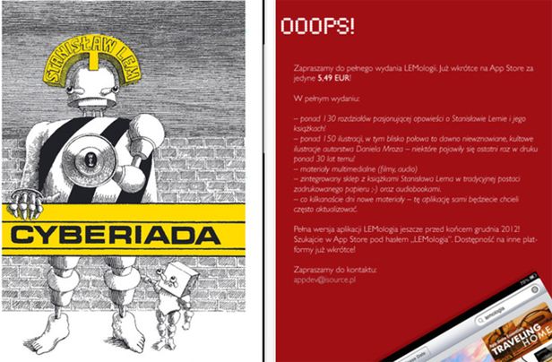 Sepulki bez pierwszej i ostatniej strony, czyli „Lemologia” 2.0 na iPada 2