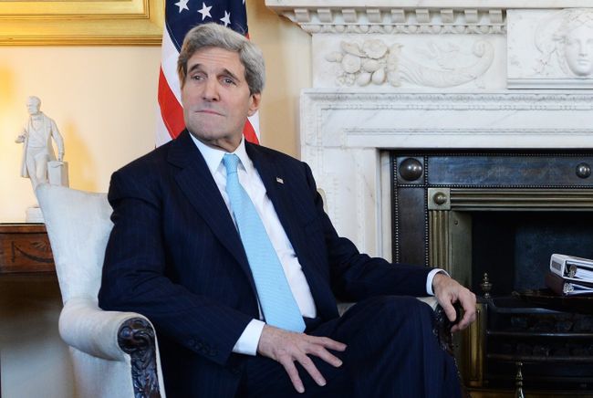 John Kerry podczas spotkania z Siergiejem Ławrowem