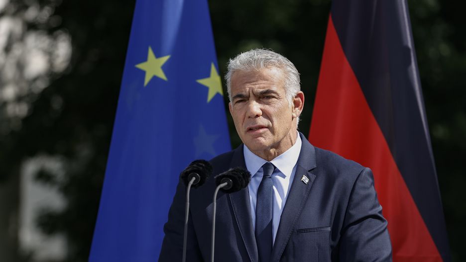 Scholz - Lapid meeting
BERLIN, GERMANY - SEPTEMBER 12: Prime Minister of Israel Yair Lapid and German Chancellor Olaf Scholz  (not seen) hold a joint press conference in Berlin, Germany on September 12, 2022. (Photo by Abdulhamid Hosbas/Anadolu Agency via Getty Images)
Anadolu Agency
german chancellor olaf scholz, joint press conference, prime minister of israel yair lapid