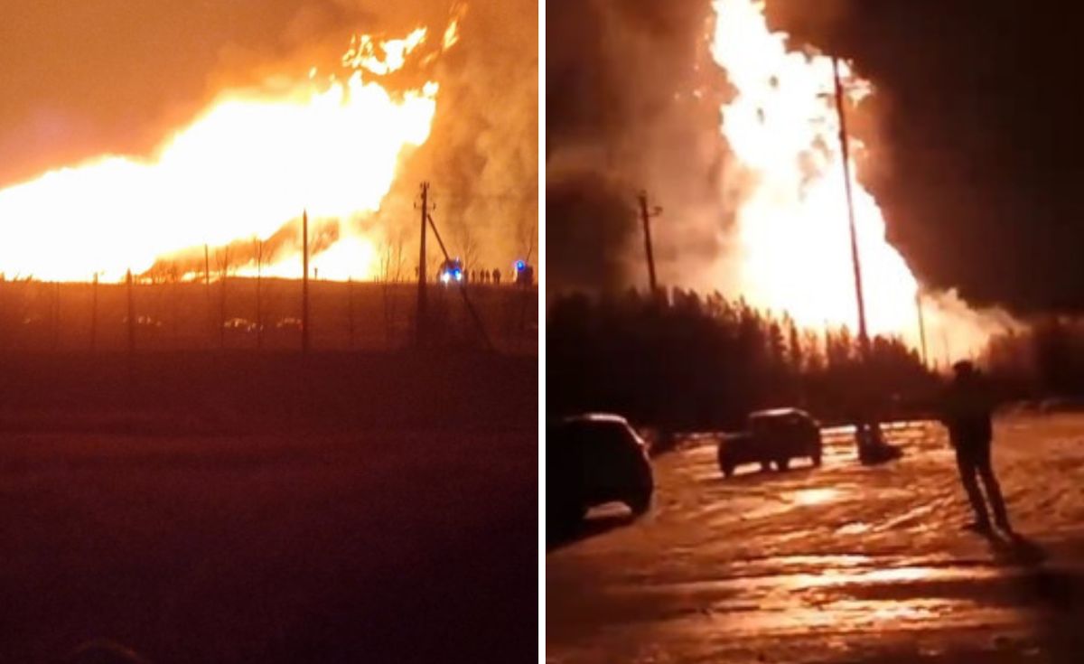 Eksplozja i pożar gazociągu w Rosji