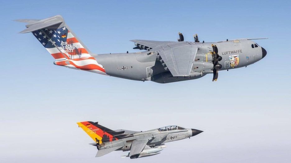 Samoloty podczas ćwiczeń Air Defender 2023