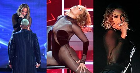American Music Awards. Żywiołowa Jennifer Lopez gimnastykuje się na scenie. Fani sugerują, że "zainspirowała" się Beyoncé... (ZDJĘCIA)