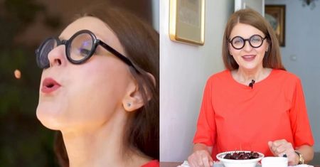 Irena Kamińska-Radomska demonstruje, jak NIE JEŚĆ czereśni: "Nawet na wakacjach nie wypada" (WIDEO)