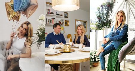 Tak mieszka Małgorzata Opczowska: designerski stół, złote dodatki i strefa relaksu na balkonie (ZDJĘCIA)