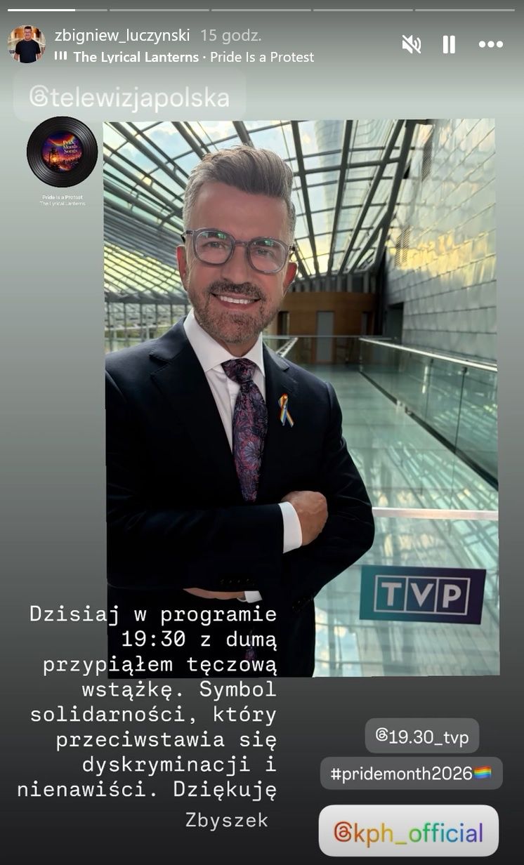 Wpis Zbigniewa Łuczyńskiego nt. tęczowej wstążki