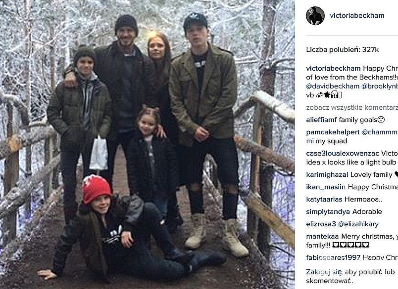 Rodzina Beckham podczas świątecznego spaceru