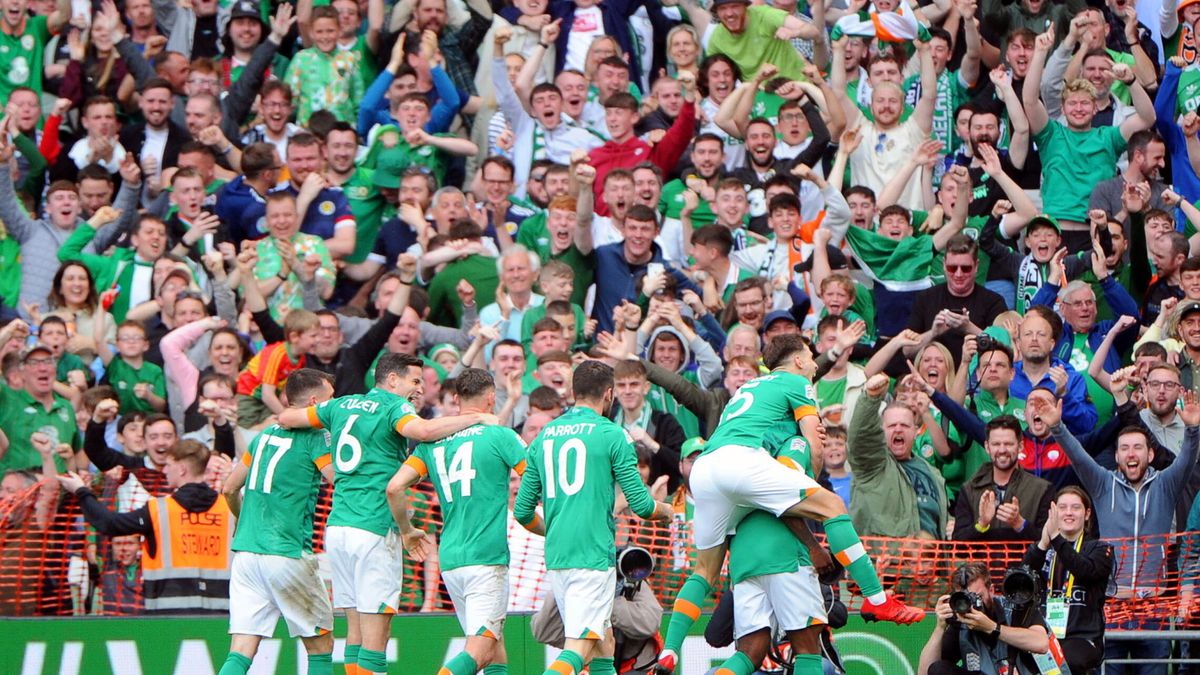 radość piłkarzy reprezentacji Irlandii
