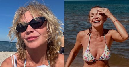 58-letnia Beata Ścibakówna hasa w bikini po plaży. Tak spędza wakacje nad polskim morzem. Fajnie ma? (ZDJĘCIA)