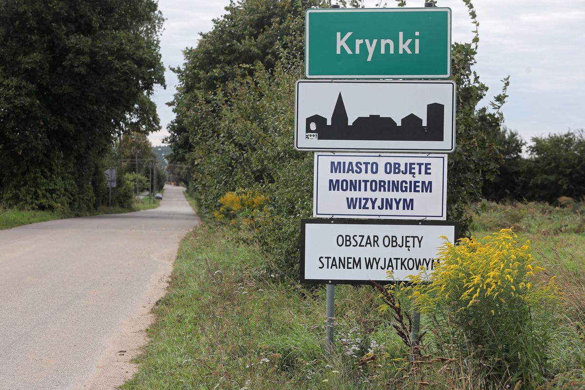 Informacja o stanie wyjątkowym w miejscowości Krynki na Podlasiu 