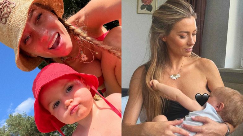 Marcelina Zawadzka karmi syna piersią