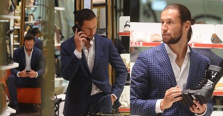 Elegancki Grzegorz Krychowiak buszuje w sklepie z butami (ZDJĘCIA)