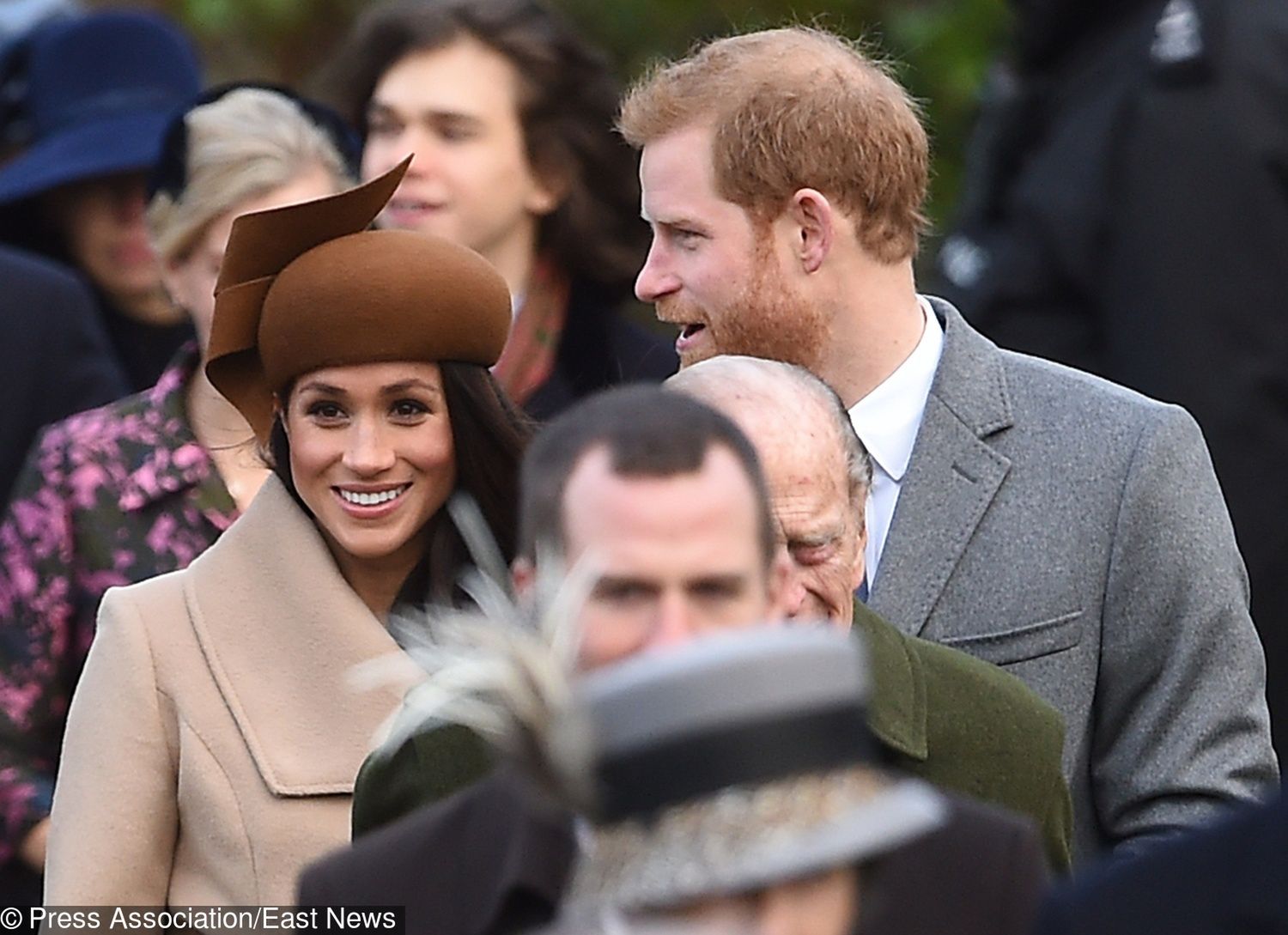 Meghan Markle i książę Harry na świątecznej mszy z okazji Bożego Narodzenia (2017)