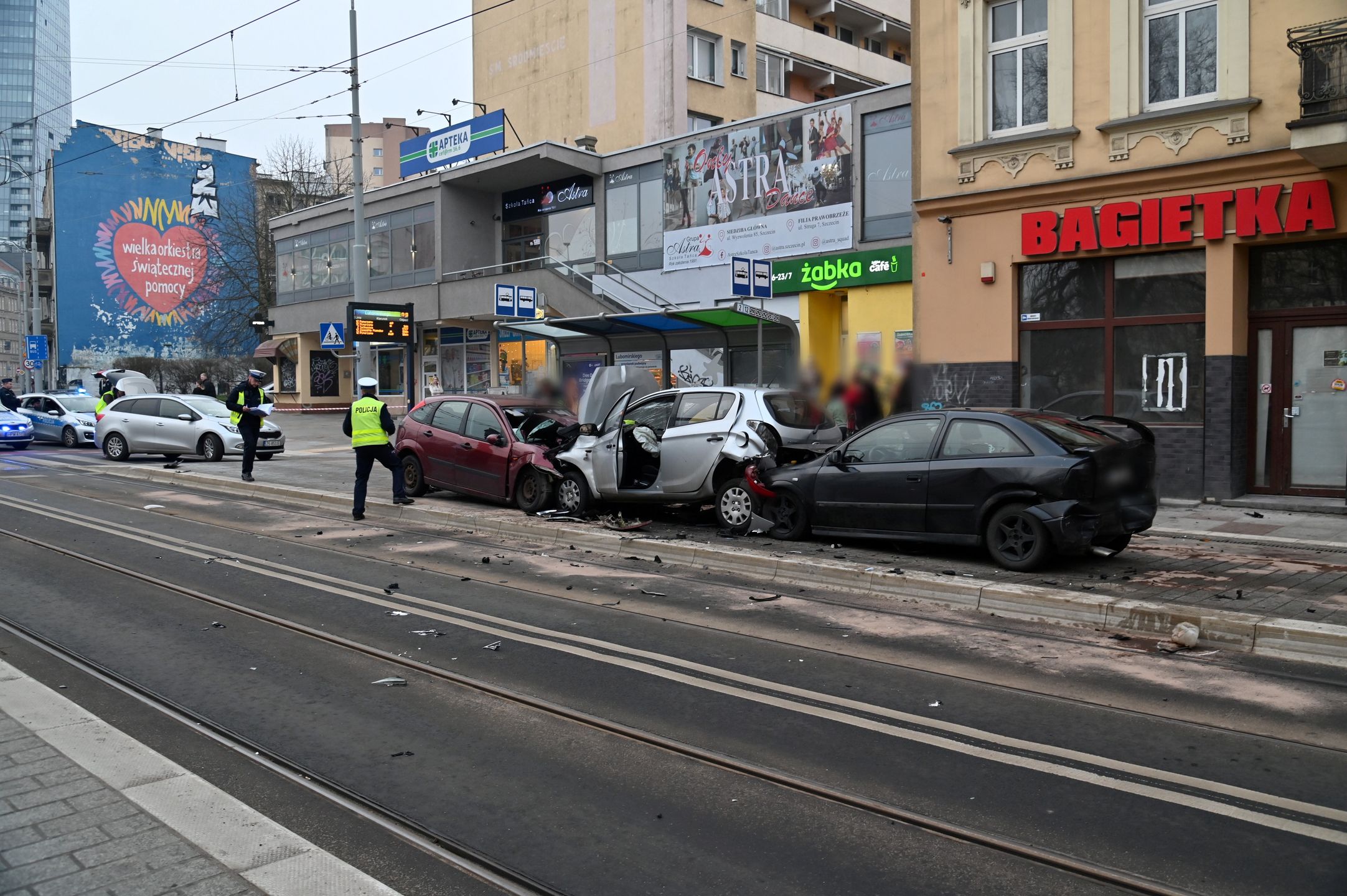 Wypadek na pl. Rodła w Szczecinie
