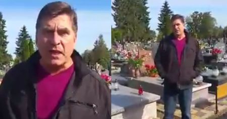 "Spot wyborczy" lidera Bayer Full: "Jestem na cmentarzu. Do 67. roku życia mało kto dożył!"