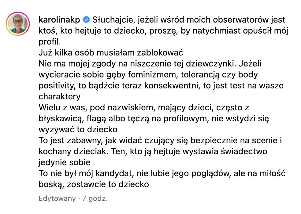 Karolina Korwin-Piotrowska zabrała głos w sprawie 7-latki