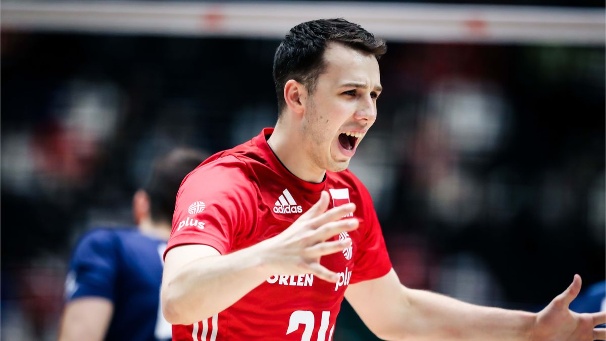 Kamil Szymura w meczu Polska - Serbia