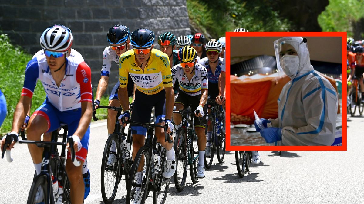 Getty Images / Tim de Waele / Peleton jadący w Wyścigu Dookoła Szwajcarii został zdziesiątkowany przez koronawirusa.