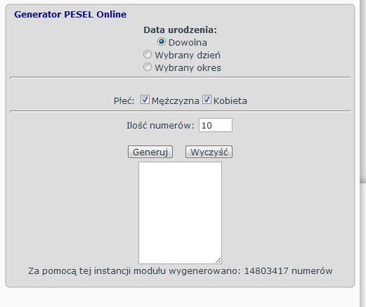 http://pesel.cstudios.pl/Ogeneratorze/GeneratorOnLine.aspx