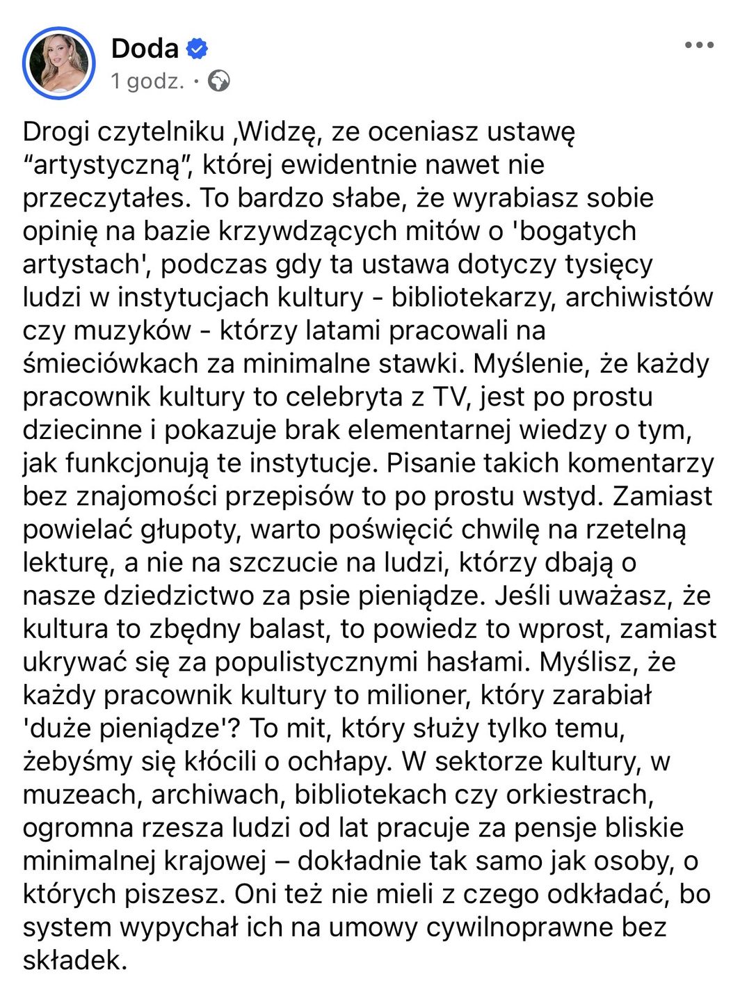 Oświadczenie Dody 