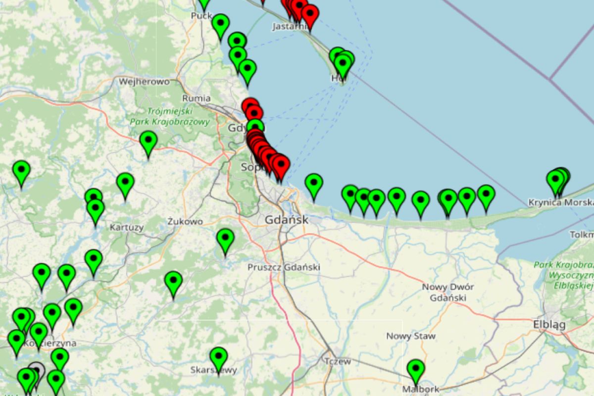 Czerwone flagi na kąpieliskach w Sopocie. Wszystko przez sinice