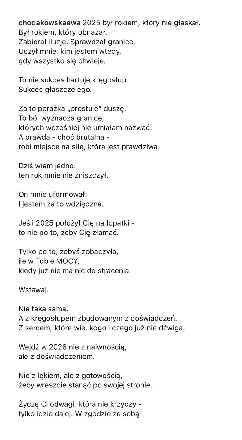 Ewa Chodakowska podsumowuje 2025