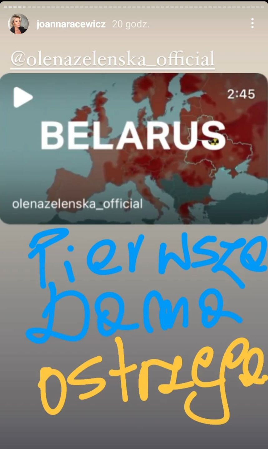 Joanna Racewicz przekazuje ostrzeżenie od Ołeny Zełenskiej