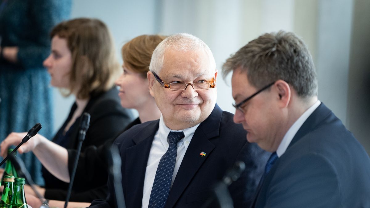 President of the National Bank of Poland Adam Glapinski, interviewed by the Public Finance Committee as a candidate for a second term as Poland's central bank chief, at Sejm (lower house of parliament) in Warsaw, Poland on April 13,  2022 (Photo by Mateusz Wlodarczyk/NurPhoto via Getty Images)