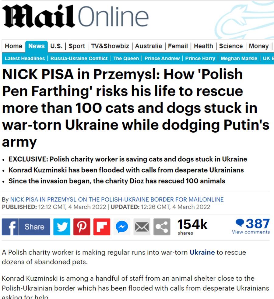 Polak ratuje zwierzęta z Ukrainy 