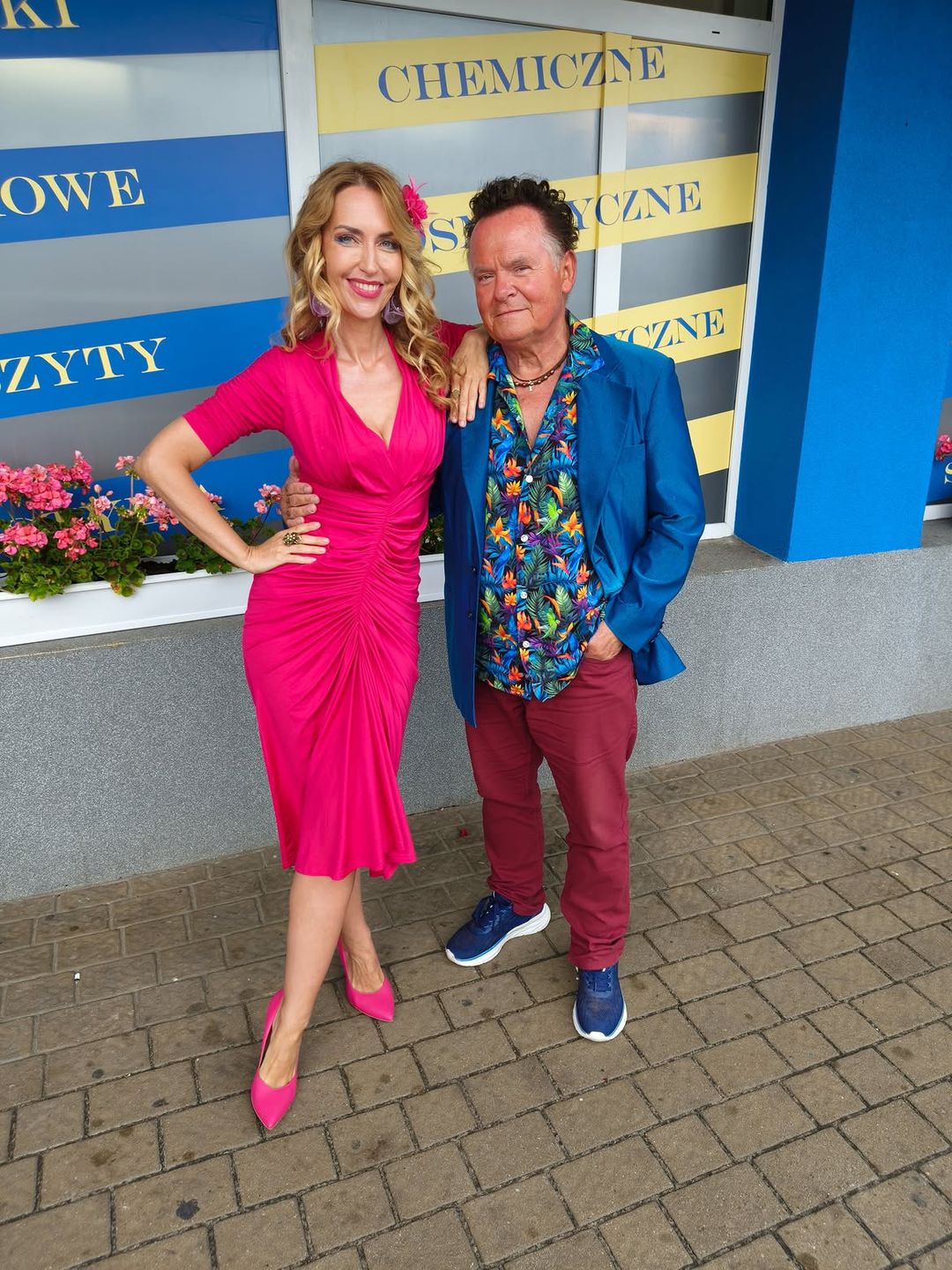 Piotr Pręgowski i Magdalena Waligórska na planie "Rancza"