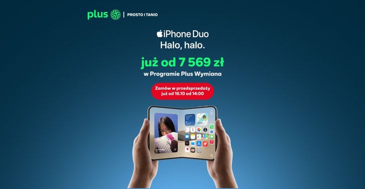 Pierwszy składany iPhone trafi do Plusa. Znamy ceny i datę przedsprzedaży iPhone Duo