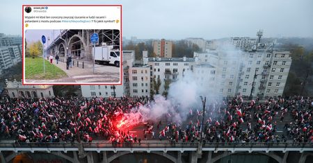 Górą szedł Marsz Niepodległości. Nagrał, co działo się pod mostem. "Wyjaśni mi ktoś?"