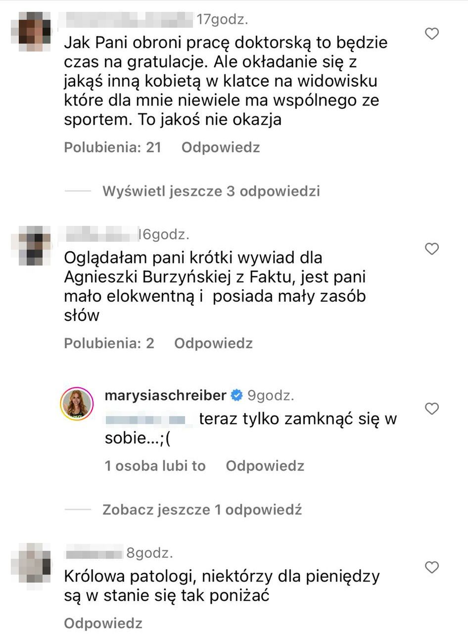 Dyskusja Marianny Schreiber z "fanami"