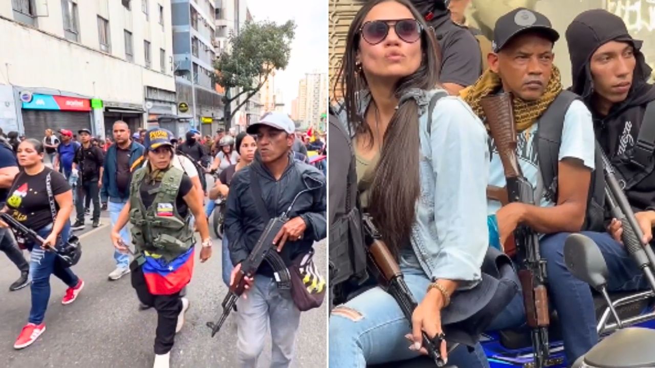 Nagrania z Caracas. Uzbrojeni zwolennicy Maduro wyszli na ulice